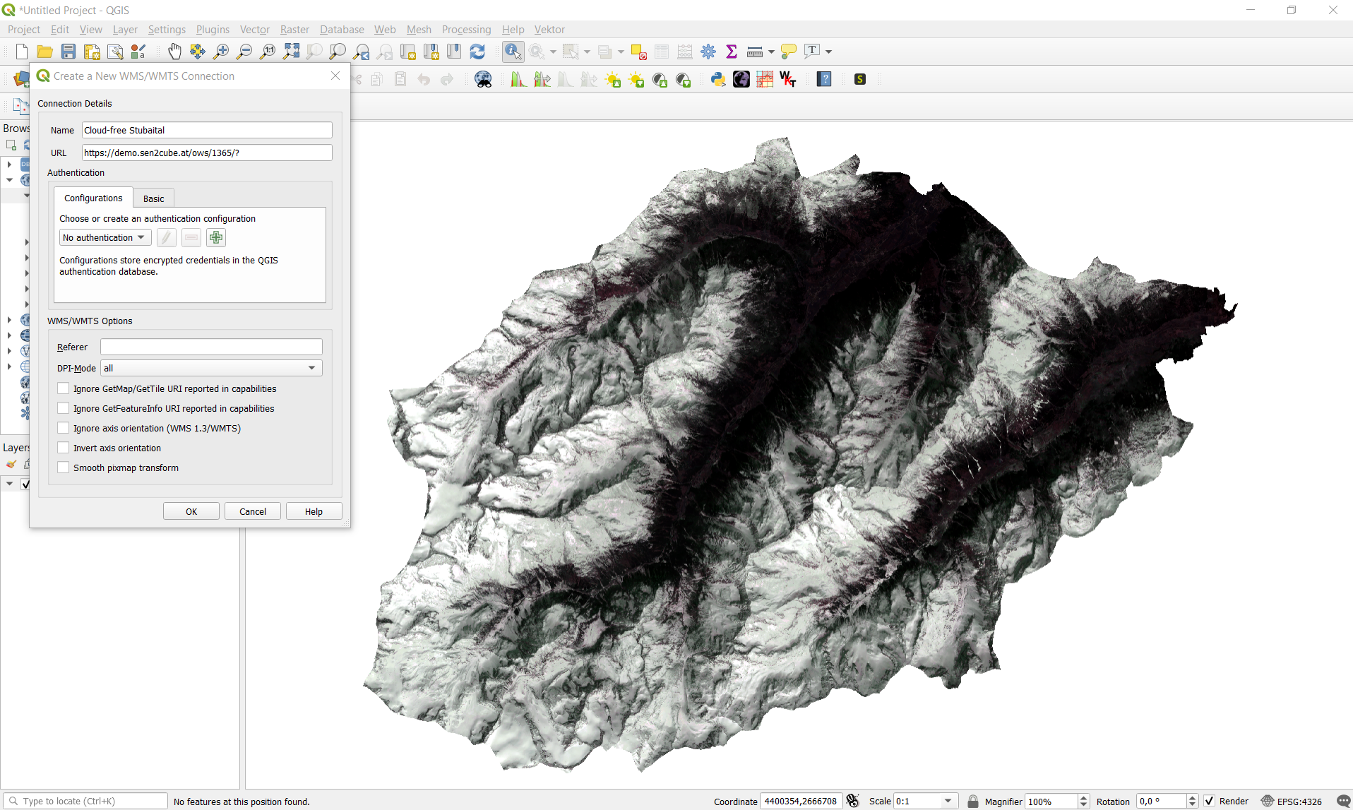 Cloud-free Stubaital in a GIS